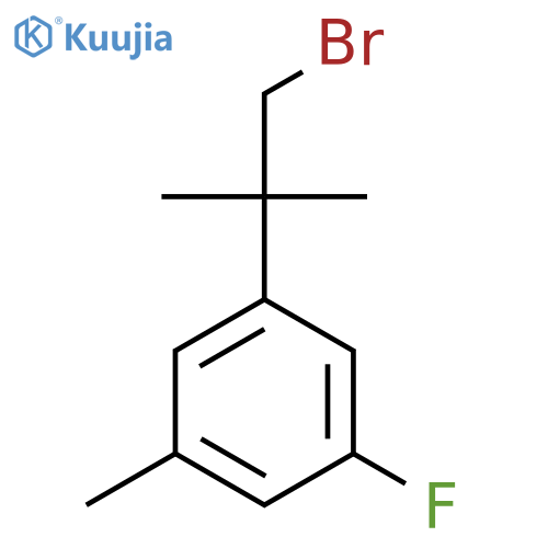 1-(1-bromo-2-methylpropan-2-yl)-3-fluoro-5-methylbenzene structure