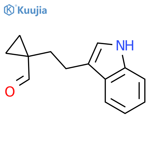 1-2-(1H-indol-3-yl)ethylcyclopropane-1-carbaldehyde structure