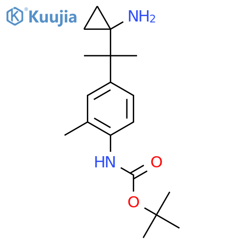 tert-butyl N-{4-2-(1-aminocyclopropyl)propan-2-yl-2-methylphenyl}carbamate structure