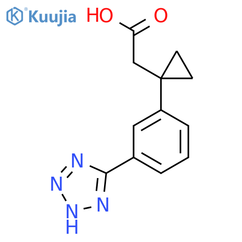 2-{1-3-(1H-1,2,3,4-tetrazol-5-yl)phenylcyclopropyl}acetic acid structure
