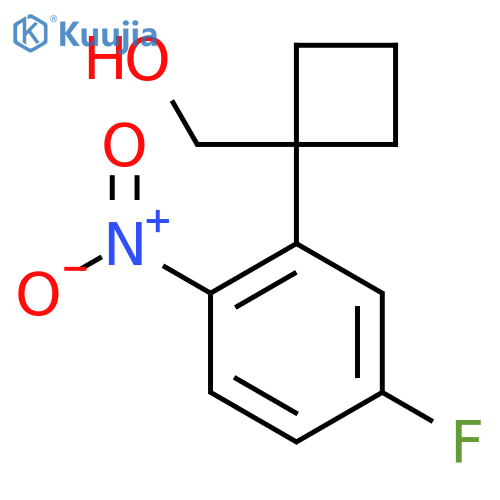 1-(5-fluoro-2-nitrophenyl)cyclobutylmethanol structure