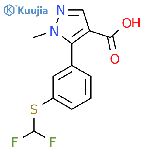 5-{3-(difluoromethyl)sulfanylphenyl}-1-methyl-1H-pyrazole-4-carboxylic acid structure