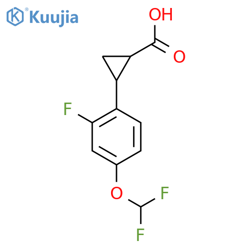 2-4-(difluoromethoxy)-2-fluorophenylcyclopropane-1-carboxylic acid structure