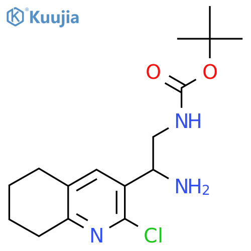 tert-butyl N-2-amino-2-(2-chloro-5,6,7,8-tetrahydroquinolin-3-yl)ethylcarbamate structure