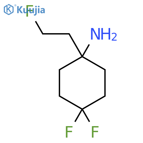 4,4-difluoro-1-(2-fluoroethyl)cyclohexan-1-amine structure