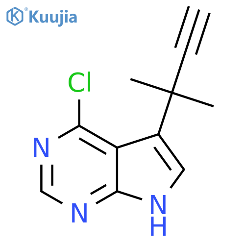 4-chloro-5-(2-methylbut-3-yn-2-yl)-7H-pyrrolo2,3-dpyrimidine structure
