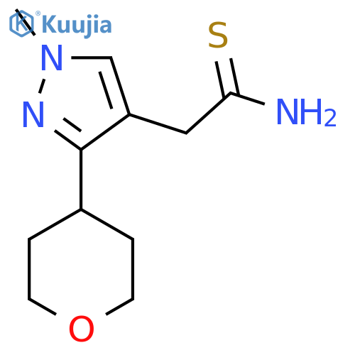 2-1-methyl-3-(oxan-4-yl)-1H-pyrazol-4-ylethanethioamide structure