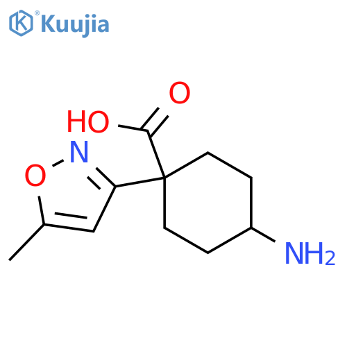 4-amino-1-(5-methyl-1,2-oxazol-3-yl)cyclohexane-1-carboxylic acid structure