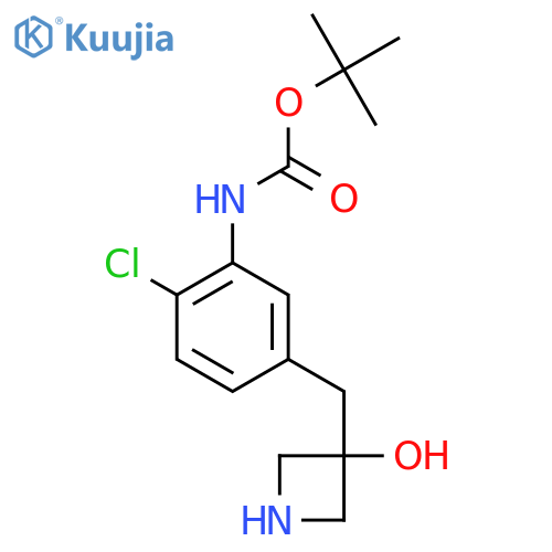 tert-butyl N-{2-chloro-5-(3-hydroxyazetidin-3-yl)methylphenyl}carbamate structure