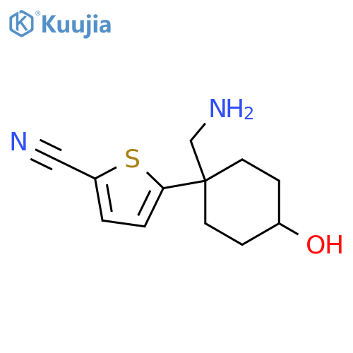 5-1-(aminomethyl)-4-hydroxycyclohexylthiophene-2-carbonitrile structure