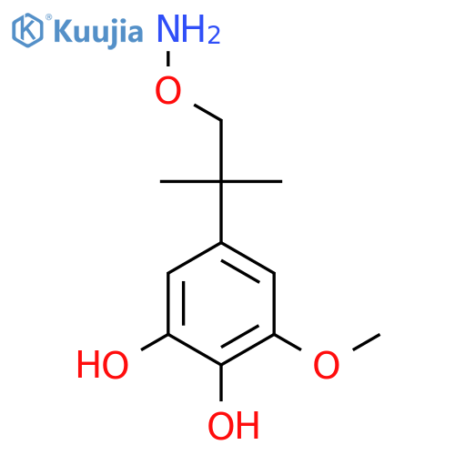 5-1-(aminooxy)-2-methylpropan-2-yl-3-methoxybenzene-1,2-diol structure