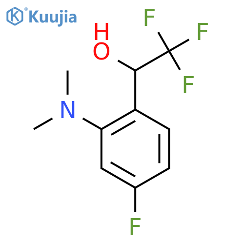 1-2-(dimethylamino)-4-fluorophenyl-2,2,2-trifluoroethan-1-ol structure