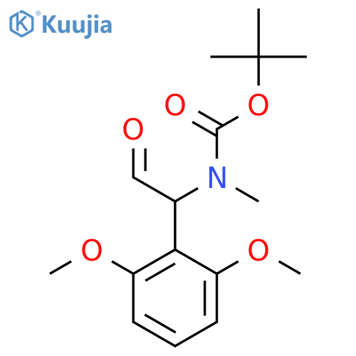 tert-butyl N-1-(2,6-dimethoxyphenyl)-2-oxoethyl-N-methylcarbamate structure