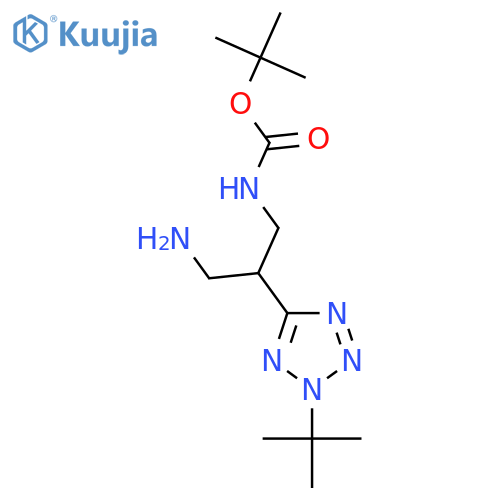 tert-butyl N-[3-amino-2-(2-tert-butyl-2H-1,2,3,4-tetrazol-5-yl)propyl]carbamate structure