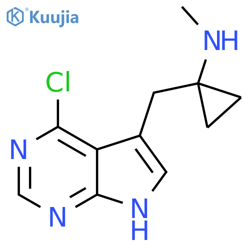 1-({4-chloro-7H-pyrrolo2,3-dpyrimidin-5-yl}methyl)-N-methylcyclopropan-1-amine structure