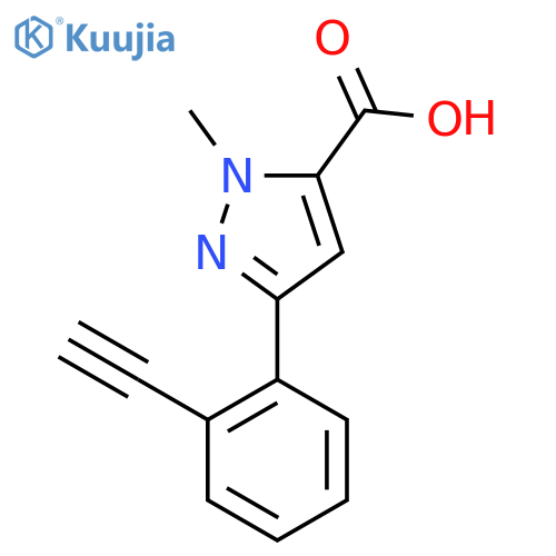3-(2-ethynylphenyl)-1-methyl-1H-pyrazole-5-carboxylic acid structure