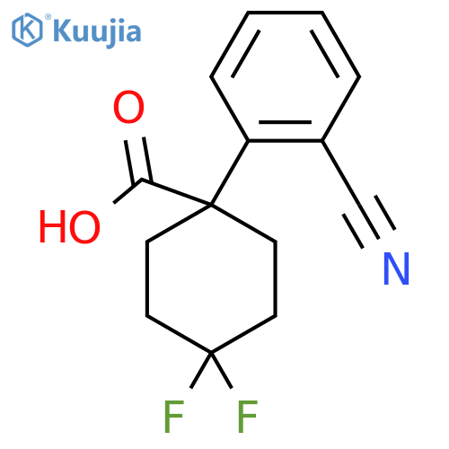 1-(2-cyanophenyl)-4,4-difluorocyclohexane-1-carboxylic acid structure