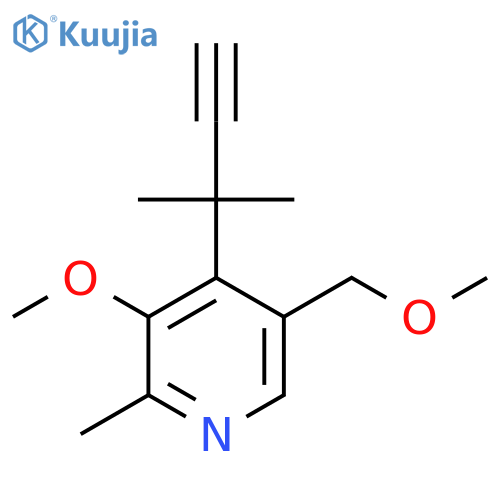 3-methoxy-5-(methoxymethyl)-2-methyl-4-(2-methylbut-3-yn-2-yl)pyridine structure