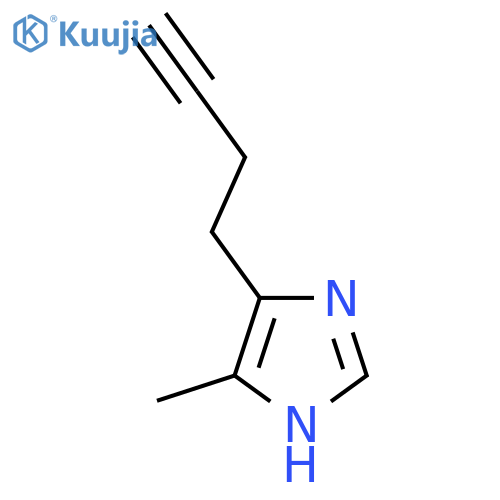 5-(but-3-yn-1-yl)-4-methyl-1H-imidazole structure