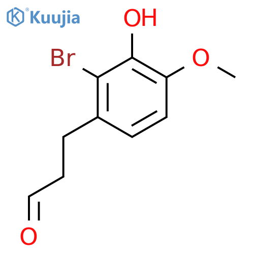 3-(2-bromo-3-hydroxy-4-methoxyphenyl)propanal structure