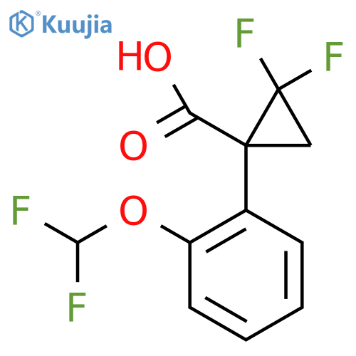 1-2-(difluoromethoxy)phenyl-2,2-difluorocyclopropane-1-carboxylic acid structure