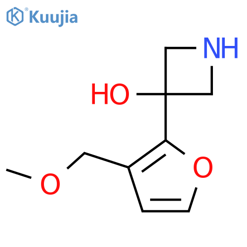 3-3-(methoxymethyl)furan-2-ylazetidin-3-ol structure