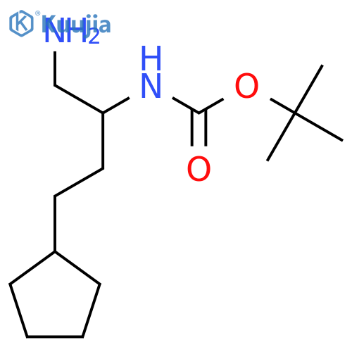 tert-butyl N-(1-amino-4-cyclopentylbutan-2-yl)carbamate structure