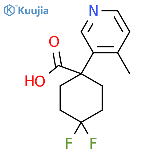4,4-difluoro-1-(4-methylpyridin-3-yl)cyclohexane-1-carboxylic acid structure