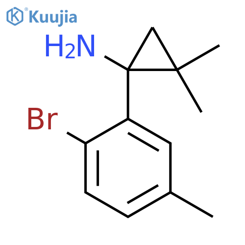 1-(2-bromo-5-methylphenyl)-2,2-dimethylcyclopropan-1-amine structure