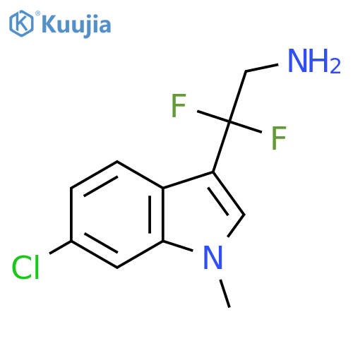 2-(6-chloro-1-methyl-1H-indol-3-yl)-2,2-difluoroethan-1-amine structure