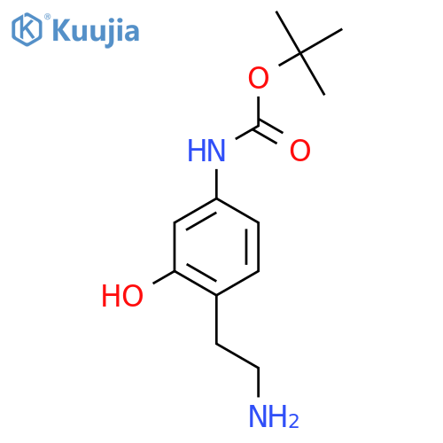tert-butyl N-[4-(2-aminoethyl)-3-hydroxyphenyl]carbamate structure
