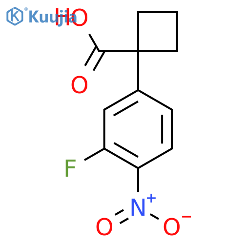1-(3-fluoro-4-nitrophenyl)cyclobutane-1-carboxylic acid structure