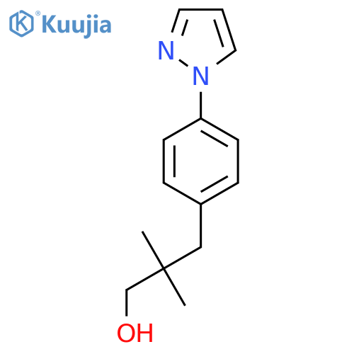 2,2-dimethyl-3-4-(1H-pyrazol-1-yl)phenylpropan-1-ol structure