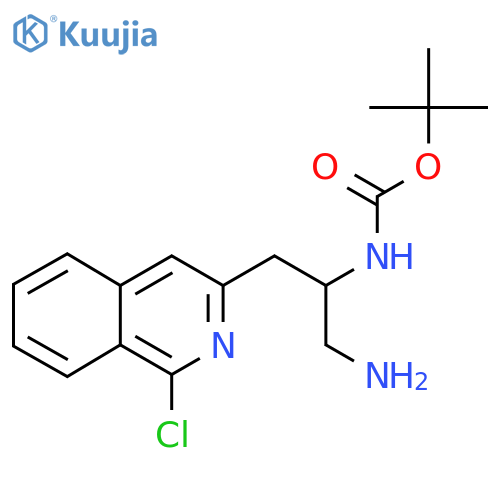 tert-butyl N-1-amino-3-(1-chloroisoquinolin-3-yl)propan-2-ylcarbamate structure
