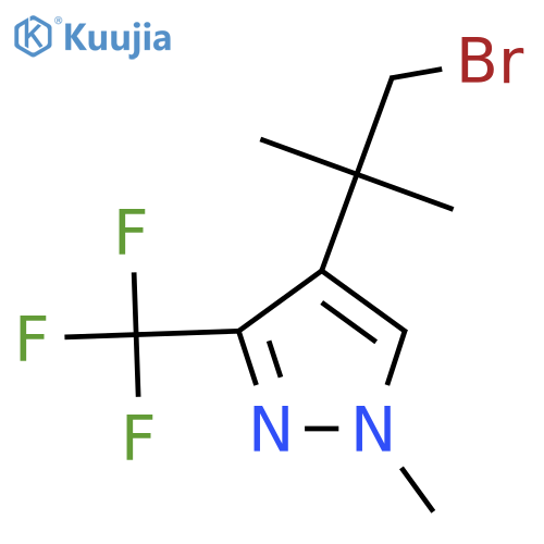 4-(1-bromo-2-methylpropan-2-yl)-1-methyl-3-(trifluoromethyl)-1H-pyrazole structure
