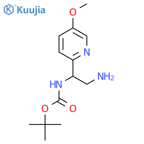 tert-butyl N-2-amino-1-(5-methoxypyridin-2-yl)ethylcarbamate structure