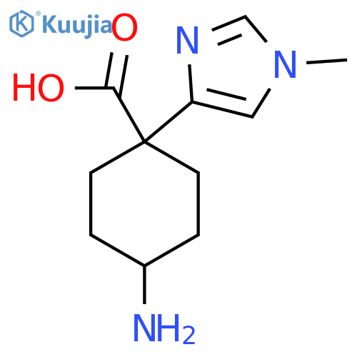 4-amino-1-(1-methyl-1H-imidazol-4-yl)cyclohexane-1-carboxylic acid structure
