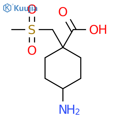 4-amino-1-(methanesulfonylmethyl)cyclohexane-1-carboxylic acid structure