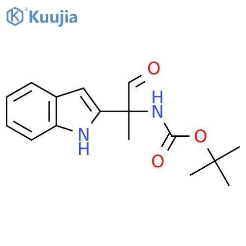 tert-butyl N-[2-(1H-indol-2-yl)-1-oxopropan-2-yl]carbamate structure
