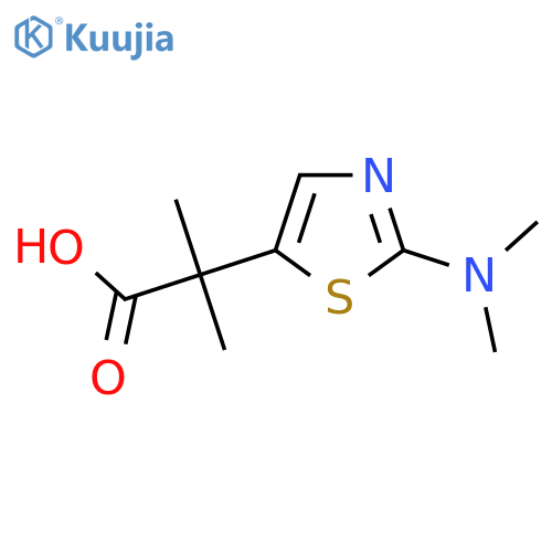 2-2-(dimethylamino)-1,3-thiazol-5-yl-2-methylpropanoic acid structure