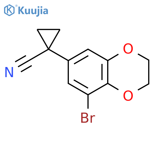 1-(8-bromo-2,3-dihydro-1,4-benzodioxin-6-yl)cyclopropane-1-carbonitrile structure