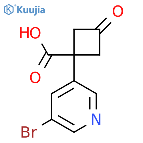 1-(5-bromopyridin-3-yl)-3-oxocyclobutane-1-carboxylic acid structure