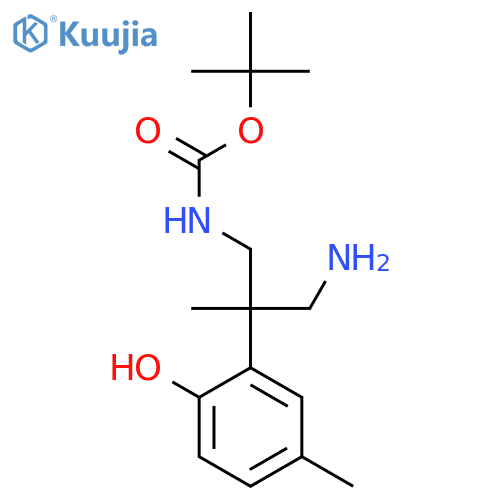 tert-butyl N-3-amino-2-(2-hydroxy-5-methylphenyl)-2-methylpropylcarbamate structure