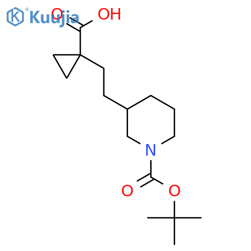 1-(2-{1-(tert-butoxy)carbonylpiperidin-3-yl}ethyl)cyclopropane-1-carboxylic acid structure