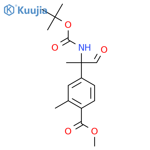 methyl 4-(2-{(tert-butoxy)carbonylamino}-1-oxopropan-2-yl)-2-methylbenzoate structure