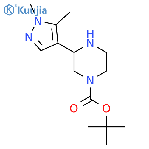 tert-butyl 3-(1,5-dimethyl-1H-pyrazol-4-yl)piperazine-1-carboxylate structure