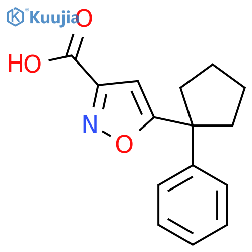 5-(1-phenylcyclopentyl)-1,2-oxazole-3-carboxylic acid structure