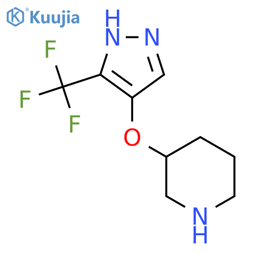 3-{3-(trifluoromethyl)-1H-pyrazol-4-yloxy}piperidine structure