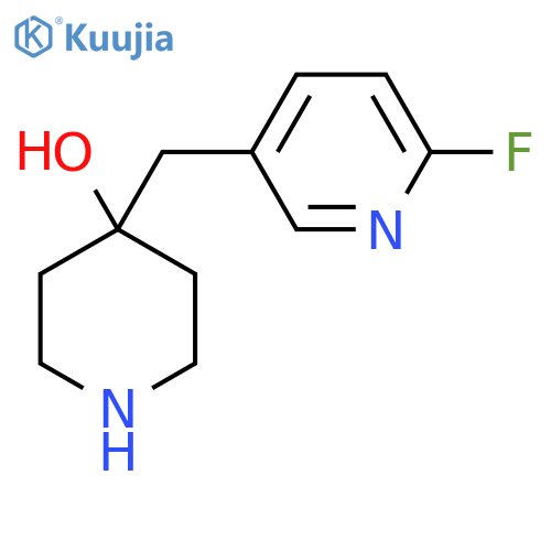 4-(6-fluoropyridin-3-yl)methylpiperidin-4-ol structure