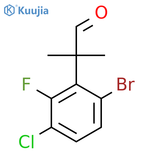 2-(6-bromo-3-chloro-2-fluorophenyl)-2-methylpropanal structure